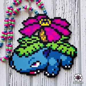 Venusaur Rainbow Perler Necklace